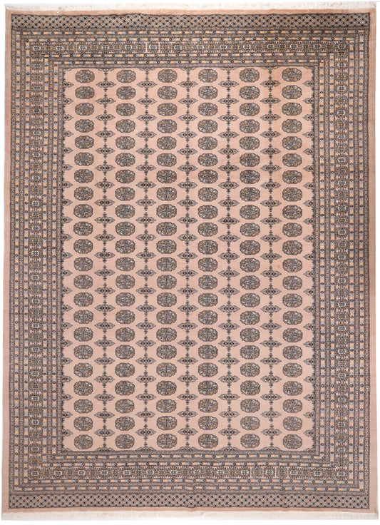 Patterned rug with a geometric design on a plain background