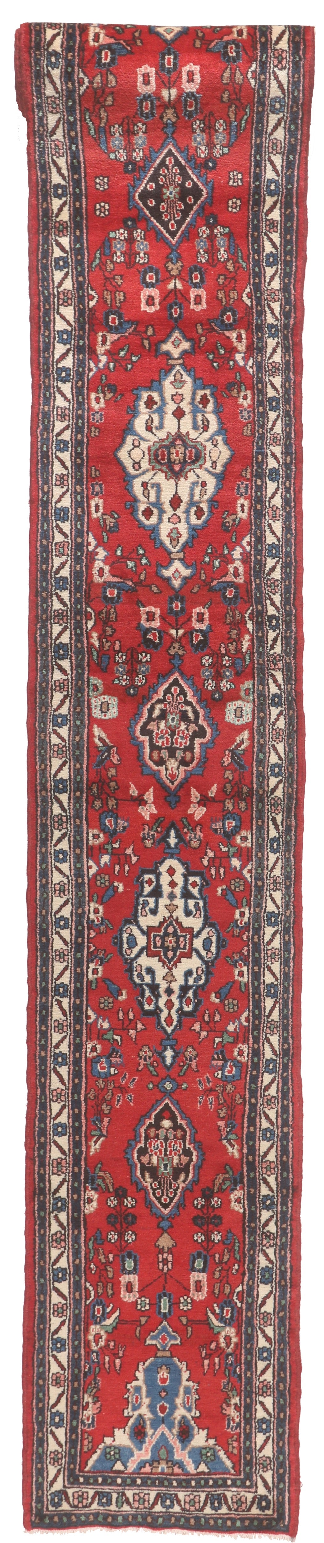 Traditional red and brown patterned runner