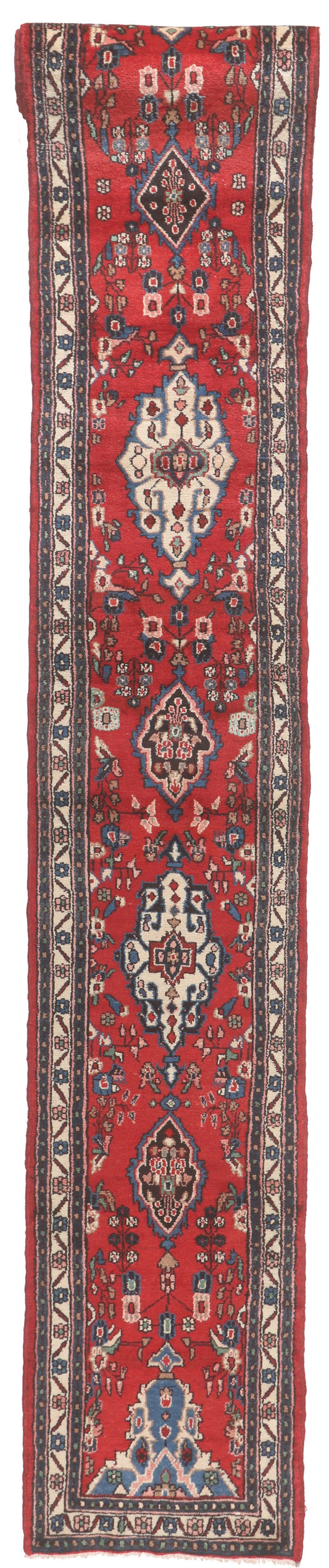 Traditional red and brown patterned runner